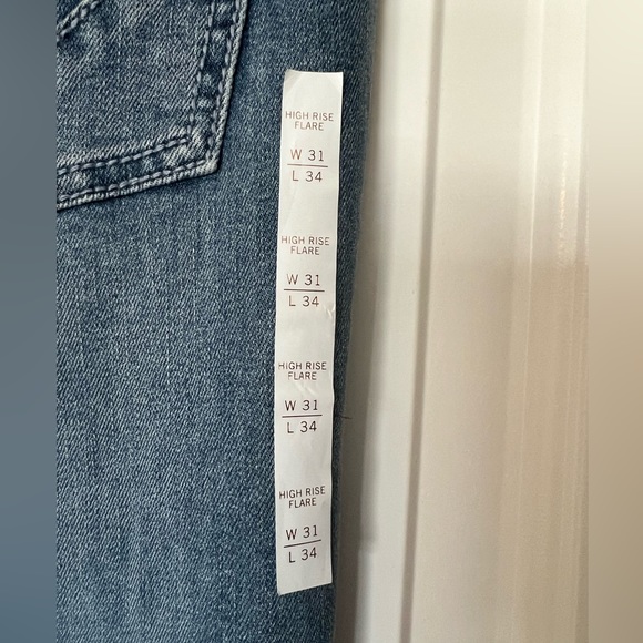 Women's Flared Denim Jeans with Patterned Insets - Picture 4 of 4